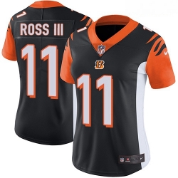 Women's Cincinnati Bengals  11 John Ross III Black Team Color Stitched Football Vapor Untouchable Limited Jersey