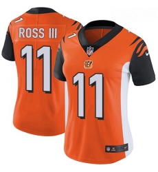 Women's Cincinnati Bengals  11 John Ross III Orange Alternate Stitched Football Vapor Untouchable Limited Jersey