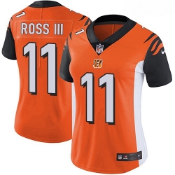 Women's Cincinnati Bengals  11 John Ross III Orange Alternate Stitched Football Vapor Untouchable Limited Jersey