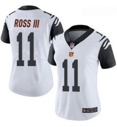 Women's Cincinnati Bengals  11 John Ross III White Stitched Football Limited Rush Jersey