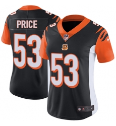 Women's Cincinnati Bengals  53 Billy Price Black Team Color Stitched NFL Vapor Untouchable Limited Jersey