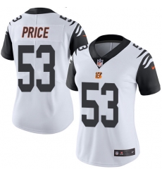 Women's Cincinnati Bengals  53 Billy Price White Stitched NFL Limited Rush Jersey