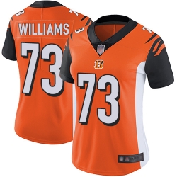 Women's Cincinnati Bengals 73 Jonah Williams Orange Alternate Stitched Football Vapor Untouchable Limited Jersey