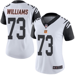 Women's Cincinnati Bengals 73 Jonah Williams White Stitched Football Limited Rush Jersey