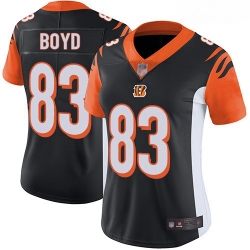 Women's Cincinnati Bengals  83 Tyler Boyd Black Team Color Stitched Football Vapor Untouchable Limited Jersey