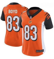 Women's Cincinnati Bengals  83 Tyler Boyd Orange Alternate Stitched Football Vapor Untouchable Limited Jersey