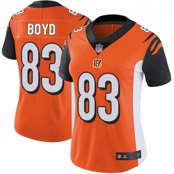 Women's Cincinnati Bengals  83 Tyler Boyd Orange Alternate Stitched Football Vapor Untouchable Limited Jersey