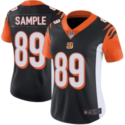 Women's Cincinnati Bengals 89 Drew Sample Black Team Color Stitched Football Vapor Untouchable Limited Jersey