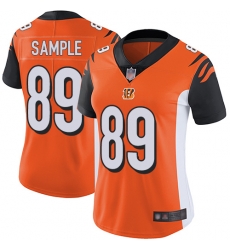 Women's Cincinnati Bengals 89 Drew Sample Orange Alternate Stitched Football Vapor Untouchable Limited Jersey