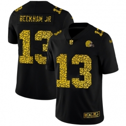 Cleveland Browns 13 Odell Beckham Jr Leopard Print Fashion Vapor Limited NFL Jersey Black