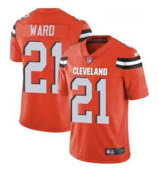 Cleveland Browns 21 Denzel Ward Orange Alternate Vapor Untouchable Limited Player NFL Jersey