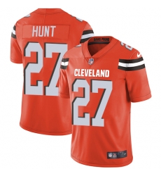 Cleveland Browns 27 Kareem Hunt Orange Alternate Stitched NFL Vapor Untouchable Limited Jersey