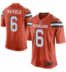 Cleveland Browns 6 Baker Mayfield Game Orange Alternate NFL Jersey