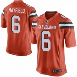Cleveland Browns 6 Baker Mayfield Game Orange Alternate NFL Jersey