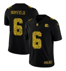 Cleveland Browns 6 Baker Mayfield Leopard Print Fashion Vapor Limited NFL Jersey Black