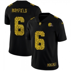 Cleveland Browns 6 Baker Mayfield Leopard Print Fashion Vapor Limited NFL Jersey Black