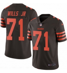 Cleveland Browns 71 Jedrick Wills JR Brown Stitched NFL Limited Rush Jersey