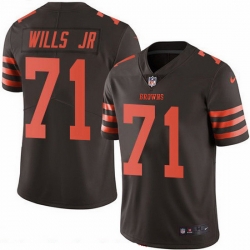 Cleveland Browns 71 Jedrick Wills JR Brown Stitched NFL Limited Rush Jersey
