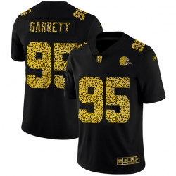 Cleveland Browns 95 Myles Garrett Leopard Print Fashion Vapor Limited NFL Jersey Black