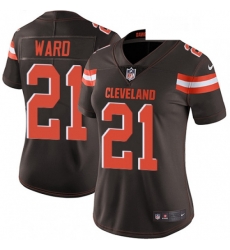 Women's Cleveland Browns 21 Denzel Ward Brown Team Color Vapor Untouchable Limited Player NFL Jersey