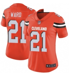 Women's Cleveland Browns 21 Denzel Ward Orange Alternate Vapor Untouchable Limited Player NFL Jersey