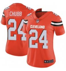 Women's Cleveland Browns 24 Nick Chubb Orange Alternate Vapor Untouchable Limited Player NFL Jersey