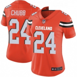 Women's Cleveland Browns 24 Nick Chubb Orange Alternate Vapor Untouchable Limited Player NFL Jersey