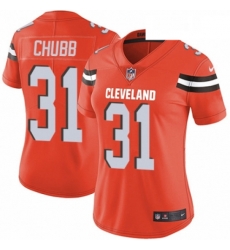 Women's Cleveland Browns 31 Nick Chubb Orange Alternate Vapor Untouchable Limited Player NFL Jersey