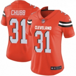 Women's Cleveland Browns 31 Nick Chubb Orange Alternate Vapor Untouchable Limited Player NFL Jersey
