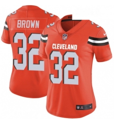 Women's Cleveland Browns 32 Jim Brown Orange Alternate Vapor Untouchable Limited Player NFL Jersey
