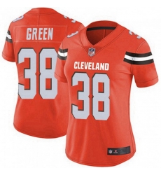 Women's Cleveland Browns 38 A.J. Green Orange Vapor Limited Jersey