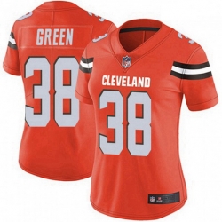 Women's Cleveland Browns 38 A.J. Green Orange Vapor Limited Jersey