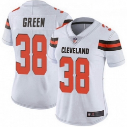 Women's Cleveland Browns 38 A.J. Green White Vapor Limited Jersey