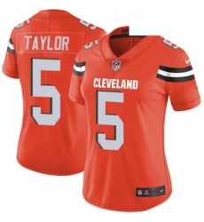 Women's Cleveland Browns 5 Tyrod Taylor Orange Alternate Vapor Untouchable Limited Player NFL Jersey