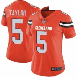 Women's Cleveland Browns 5 Tyrod Taylor Orange Alternate Vapor Untouchable Limited Player NFL Jersey