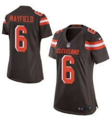 Women's Cleveland Browns 6 Baker Mayfield Game Brown Team Color NFL Jersey
