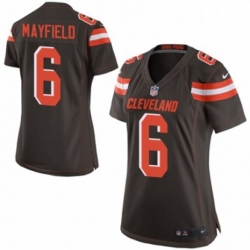 Women's Cleveland Browns 6 Baker Mayfield Game Brown Team Color NFL Jersey