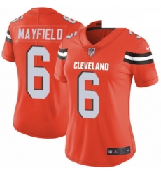 Women's Cleveland Browns 6 Baker Mayfield Orange Alternate Vapor Untouchable Limited Player NFL Jersey