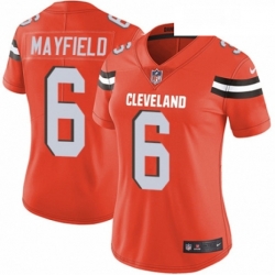 Women's Cleveland Browns 6 Baker Mayfield Orange Alternate Vapor Untouchable Limited Player NFL Jersey