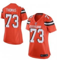 Women's Cleveland Browns 73 Joe Thomas Game Orange Alternate NFL Jersey