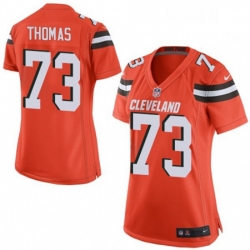 Women's Cleveland Browns 73 Joe Thomas Game Orange Alternate NFL Jersey