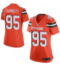 Women's Cleveland Browns 95 Myles Garrett Game Orange Alternate NFL Jersey