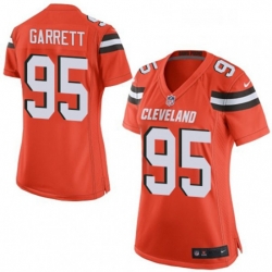 Women's Cleveland Browns 95 Myles Garrett Game Orange Alternate NFL Jersey