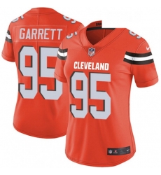 Women's Cleveland Browns 95 Myles Garrett Orange Alternate Vapor Untouchable Limited Player NFL Jersey