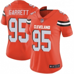 Women's Cleveland Browns 95 Myles Garrett Orange Alternate Vapor Untouchable Limited Player NFL Jersey