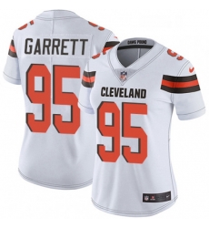 Women's Cleveland Browns 95 Myles Garrett White Vapor Untouchable Limited Player NFL Jersey