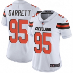 Women's Cleveland Browns 95 Myles Garrett White Vapor Untouchable Limited Player NFL Jersey