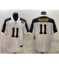 Dallas Cowboys 11 Micah Parsons White Gold Edition With 1960 Patch Limited Stitched Football Jersey Dallas Cowboys 11 Micah Parsons White Gold Edition With 1960 Patch Limited Stitched Football Jersey