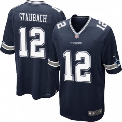 Dallas Cowboys 12 Roger Staubach Game Navy Blue Team Color NFL Jersey