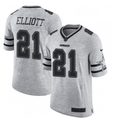 Dallas Cowboys 21 Ezekiel Elliott Limited Gray Gridiron II NFL Jersey